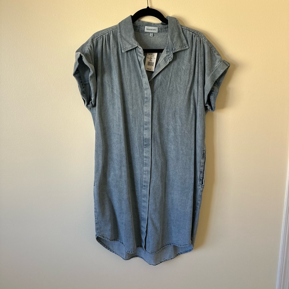 Thread & Supply Light Blue Denim Mini Dress